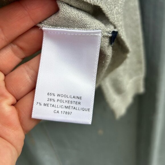 Banana Republic silver metallic merino sweater, size M - Picture 4 of 7